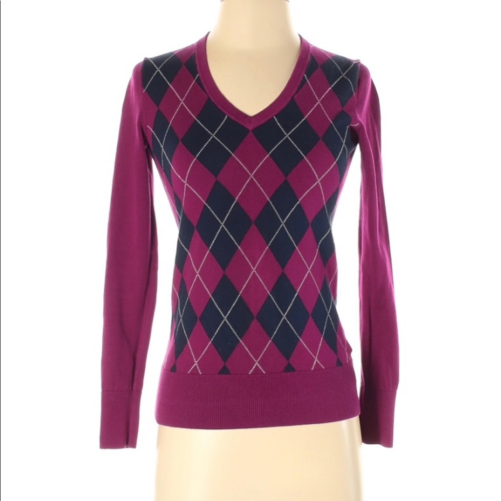 Tommy Hilfiger argyle v neck sweater